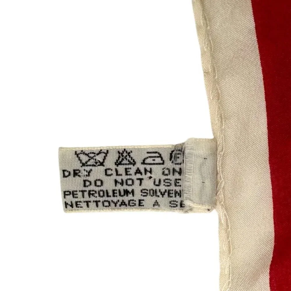 Christian Dior Old Square Line Trotter Silk Scarf Red and White